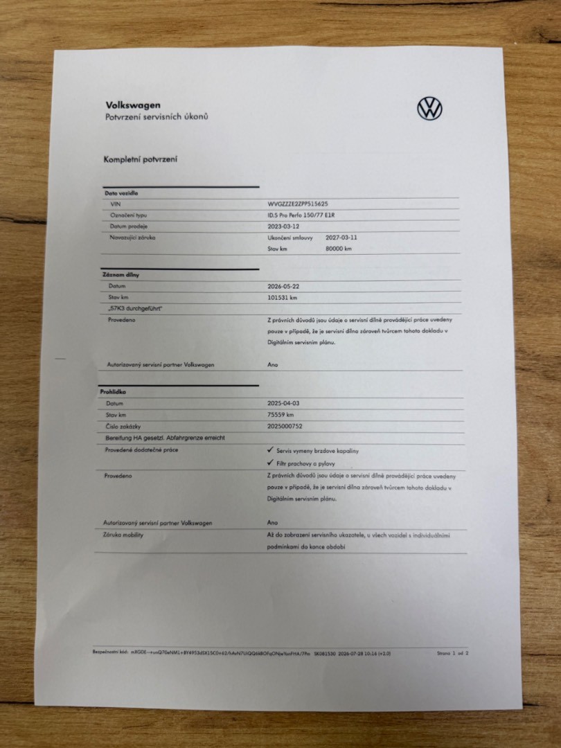 Volkswagen ID.5 PRO Performance 150kW/82kWh TEPELKO SOH 94,2%