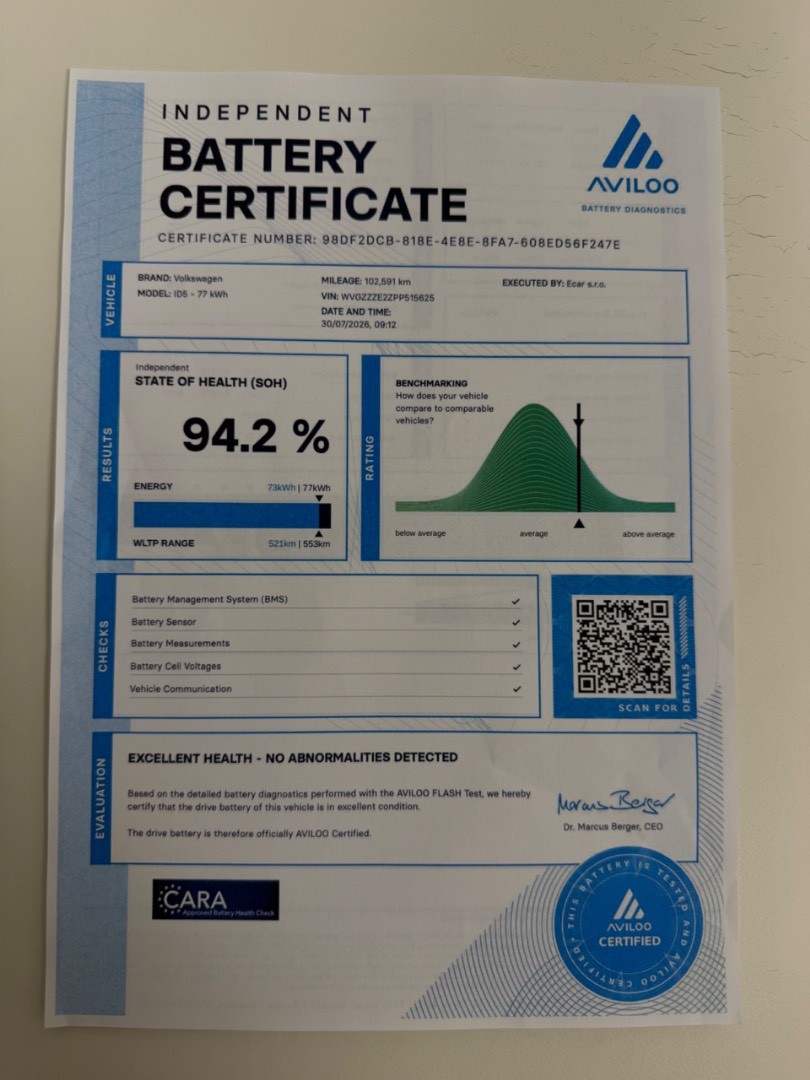 Volkswagen ID.5 PRO Performance 150kW/82kWh TEPELKO SOH 94,2%