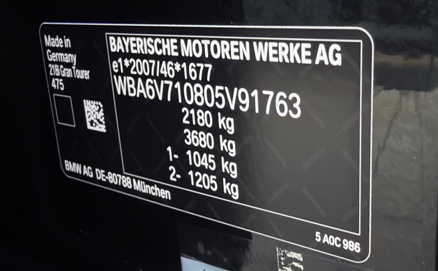 BMW Rad 2 Gran Tourer 218i   A/T M-Sport 7M Black line