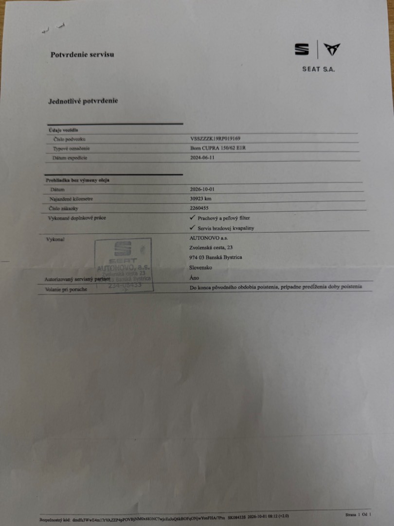 Cupra Born 62kWh SOH 96,2%